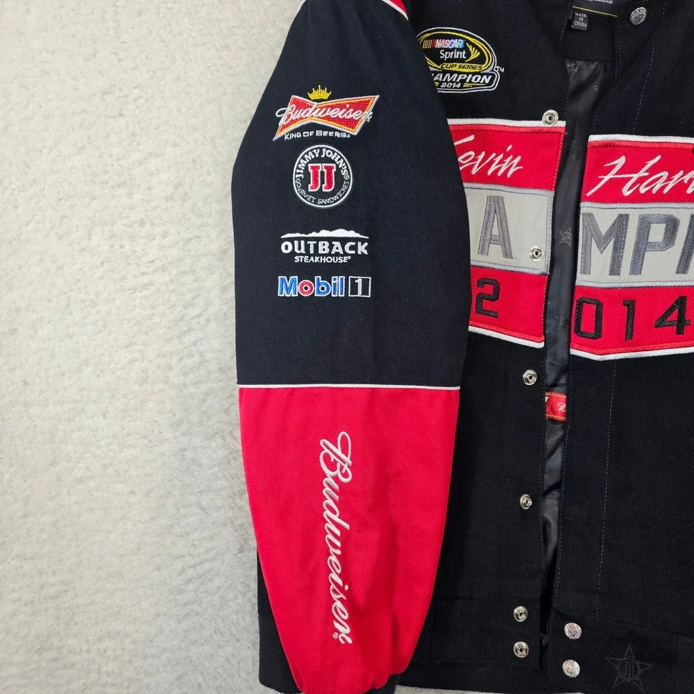 JH Design NASCAR Kevin Harvick 2014 Champion Racing Jacket Mens Large Budweiser
